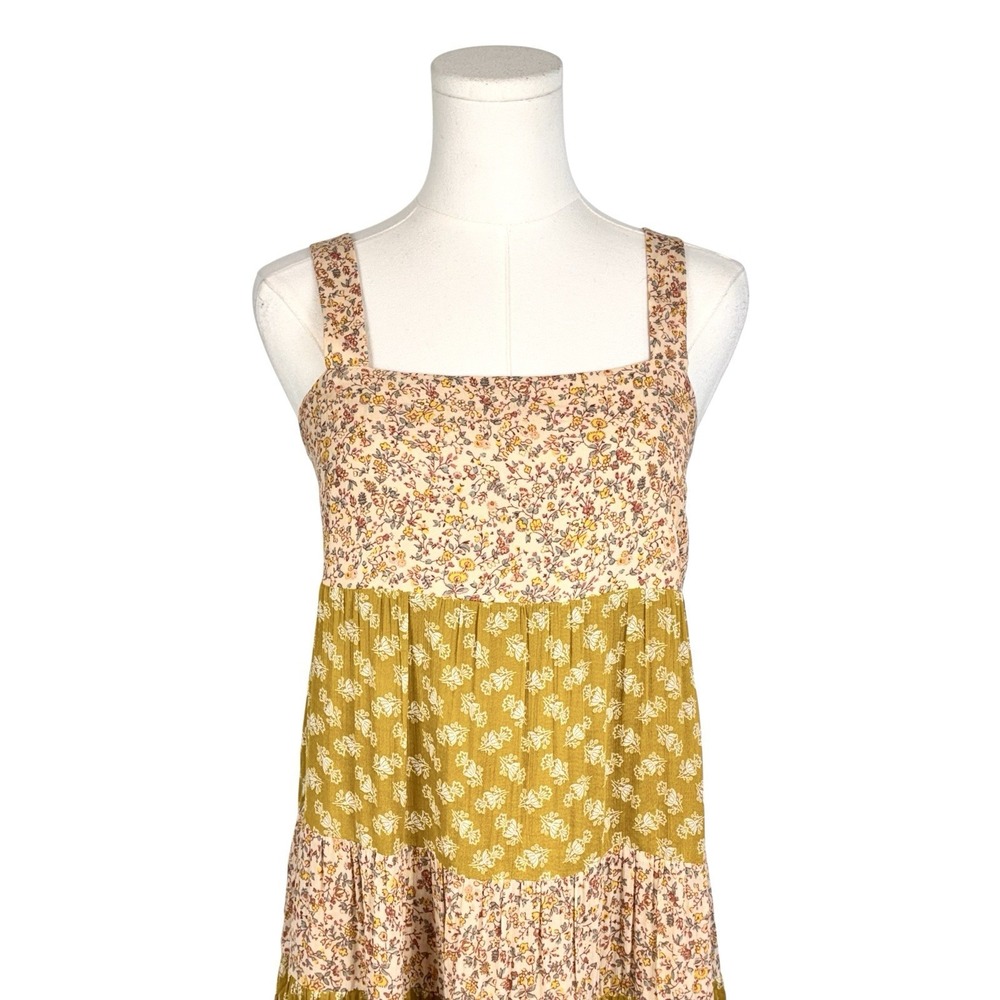 Madewell Mixed Print Tiered Midi Dress in Jaipur Floral Sz M Lined Tie Back - Picture 4 of 16